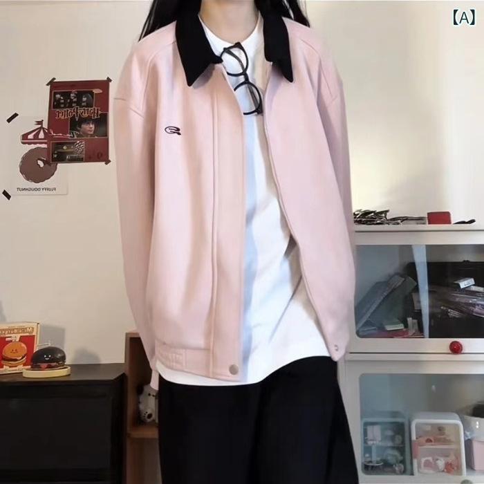 秋冬の 新型 シーズンの カップル 野球 服の 国風の 短い 上着の ジャケットの 女性の 春秋の 韓 系の 2024の 小さい 子供