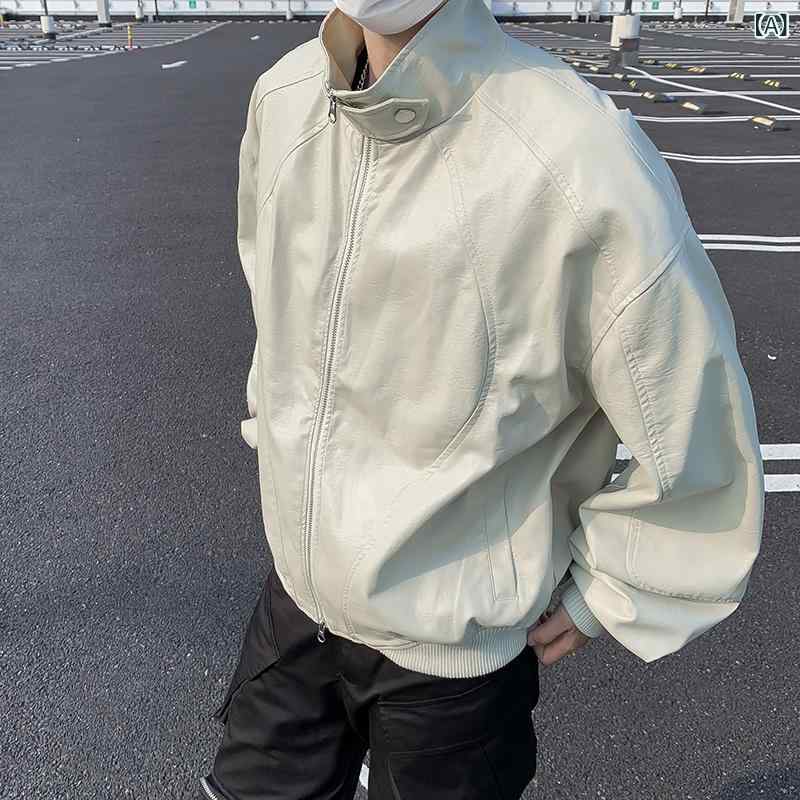 ファッションの 大きい サイズの 韓国 版の 肩の 高い 街の 皮の 服の 短い タイプの ジャケットは ゆったりと して います。