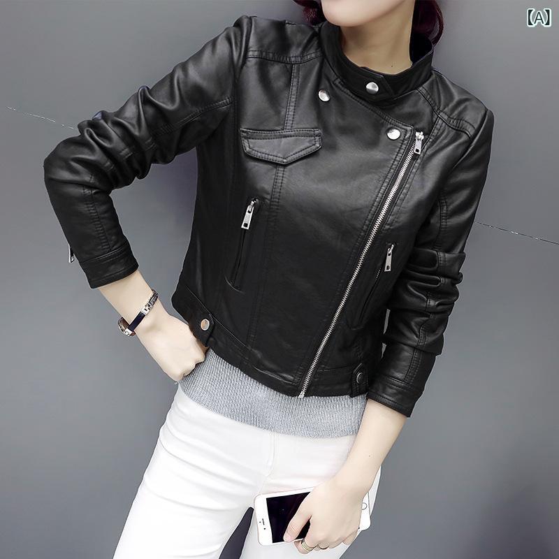 パパイヤ 牛乳 春秋新 商品 韓国 版 気質は やせて いる 短い pu 皮 衣 長袖の 小さい コートの ジャケットの 機関 車の 潮を 現します。