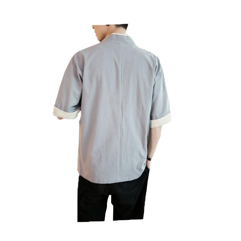 メンズ ジャケット 春 男性用 日式 チャイナ風 唐装 和服 開衫 道袍 外套 トップス コート ロングカーディガン 盤扣 ワイドパンツ ルーズフィット ワイドシルエット 無襟 シングルブレスト ノーカラー ノーハット ミディアム厚 プレーンカラー コッ