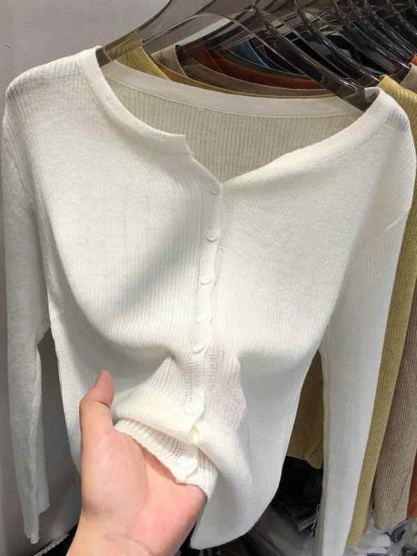 カーディガン 女性用 Vネック 長袖 短丈 毛混紡 薄手 通勤 気質 開き前 単排扣 純色 黄色 橘色 白色 ブラック ベージュ ネイビー グリーン パープルピンク グレー ?? ?? 混紡 軽量 伸縮性 吸湿速乾 春夏 普段使い トップス インナー