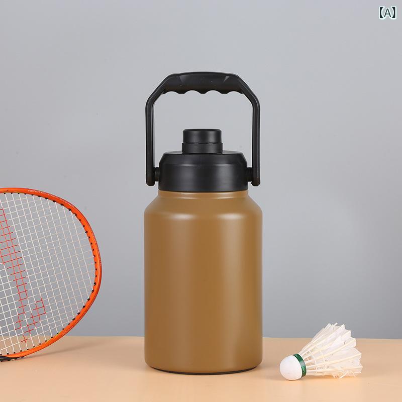 保温優勝杯 ステンレス鋼 大電気容量 3.8L 手提げ 携帯型 ダブルウォール 保温 保冷 304ステンレス鋼 朦々たる 軽さ 室外 難民キャンプ アウトドア 旅する 車載 運動すること 商行為 介護ホーム 学習者 通じる 深赤銅色 白いこと 黒いこと アーミーグリーン うす暗い青色