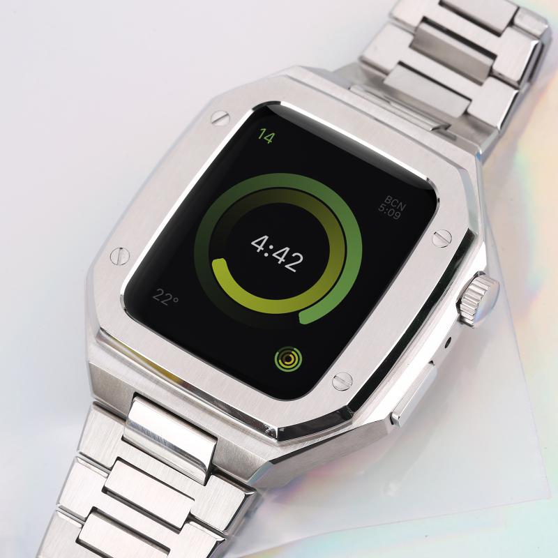 スマートウォッチ アクセサリー メンズ レディース アップルウォッチ 対応 ステンレス 金属 バンド 保護ケース セット 銀色 ブラック ゴールド ローズゴールド 真皮 シリコン 38mm 40mm 41mm 42mm 44mm 45mm 折りたたみ バ
