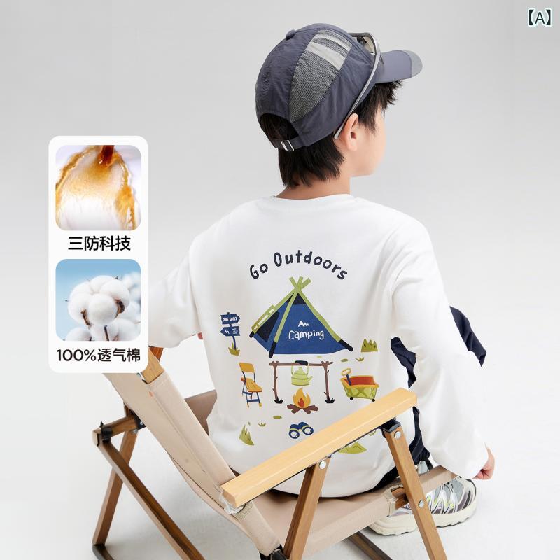 キッズ Tシャツ 男の子 長袖 綿100% 吸湿速乾 防水防油防汚 春秋 秋冬 丸首 無地 カラフル 柔らかい 肌触り 部屋着 学校用 日常使い ユニセックス 3～12歳 中大童 軽量 通気性 伸縮性 ホワイト ネイビー