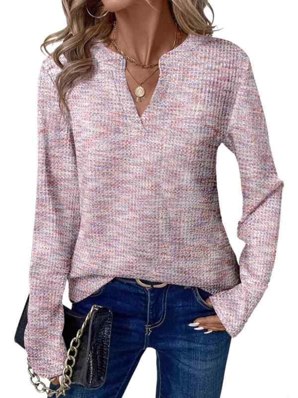 レディース Tシャツ トップス Vネック 長袖 ?松 ゆったり シルエット 撞色 切り替え デザイン ポリエステル 聚?繊維 柔軟 素材 気質 通勤 スタイル 日常 普段使い 都市 ファッション 深灰 天藍 杏色 金色 白色 蓮色 カラーバリエーション