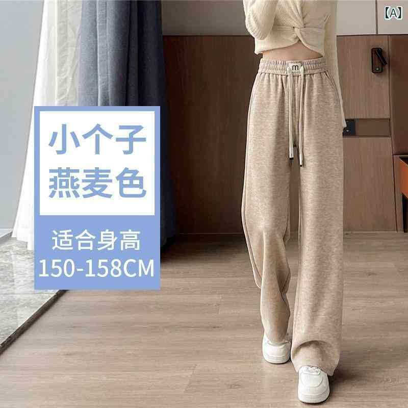 レディース ウール 混 ワイドパンツ 高腰 ストレート ロングパンツ 暖か 加厚 秋冬 ゆったり シルエット ポケット 付き 通勤 スタイル 都市風 燕麦色 ブラック 杏色 カシミヤ ブレンド 素材 柔らか 肌触り 軽量 快適 普段使い 対応 女性用 ゆ
