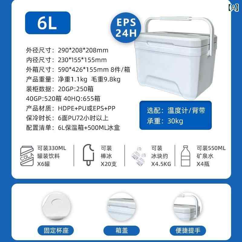 保冷箱 保熱 冷蔵 医療運搬 屋外 手提げ キャンプ ピクニック 釣り バーベキュー 食品保存 PE素材 耐久性 6L 15L 20L 30L 容量 白色 ブルー 赤 黄色 緑 24時間 48時間 72時間 保冷 EPS PU断熱 氷ブロック 収納 ポー