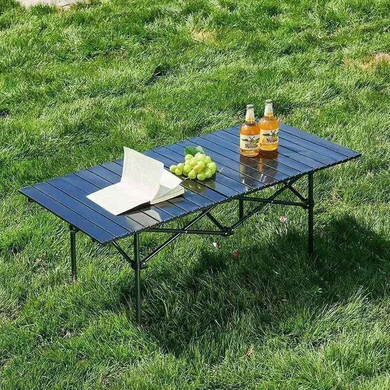 折りたたみ テーブル キャンプ バーベキュー ピクニック 屋外 ポータブル 炭鋼 米黄色 ブラック 方型 長方型 軽量 耐久 収納便利 車載 セットアップ 簡単 アウトドア ギア