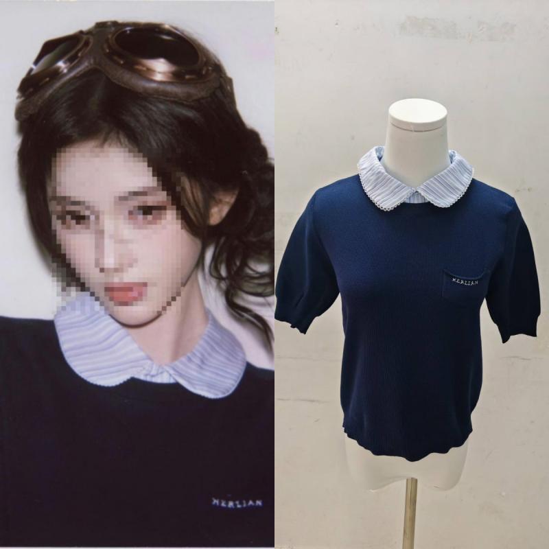 ニット トップス 女性用 春 長袖 ハイネック ピーターパンカラー カラーブロック 切り替え かわいい デザイン 軽量 伸縮性 綿素材 普段使い 通勤 カジュアル ストリート スタイル ブラック ピンク系 アイボリー ビッグシルエット Vネック 吸湿速乾
