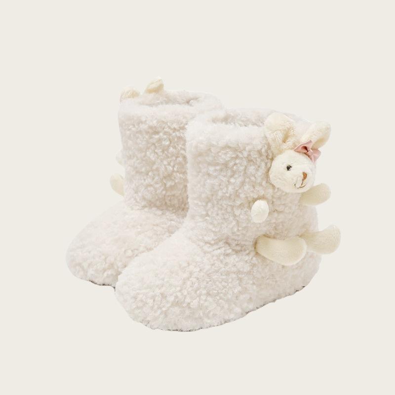 キッズ 女の子 スノーブーツ かわいい 毛毛 プリンセス デザイン ソフト底 加厚 保暖 綿靴 冬用 合成ゴム底 合成革 素材 厚手 暖か 保湿 速乾 合成繊維 インソール ピンク系 ベージュ カラーバリエーション 蝶結び 装飾 ピースカラー ローマン