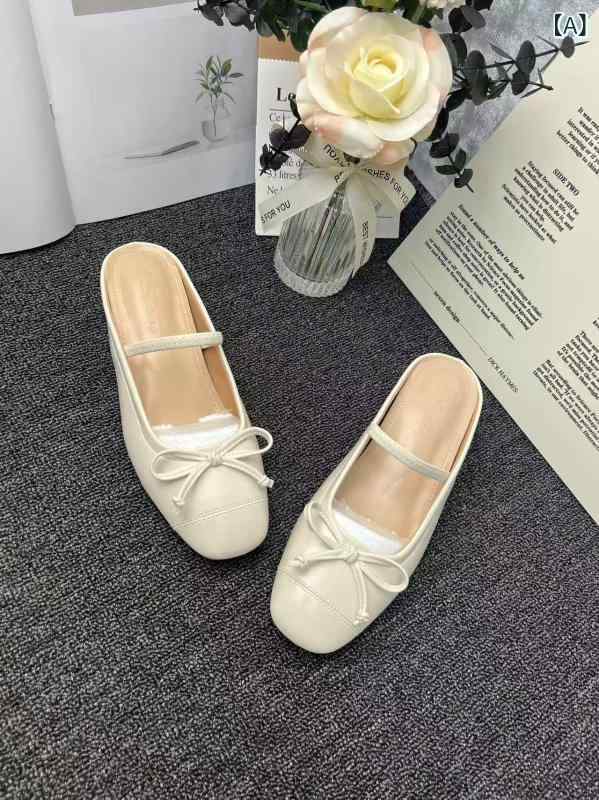 フラットシューズ 女性用 メリージェーン 5cm インソール ヒールアップ バレエシューズ 丸トゥ 韓国風 ストラップ バックル 蝶結び 装飾 杏色 ピンク シルバー 羊皮 レザー ピッグスキン ライニング ラバー ソール 軽量 通気性 春夏 普段使い