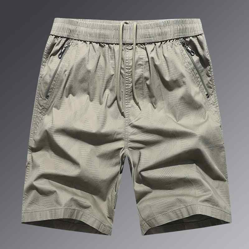 メンズ 夏用 ショートパンツ ハーフパンツ 中年向け 大きいサイズ ゆったり 綿 薄手 高腰 直筒 菱形柄 プリント 軍緑 豆緑 紺 軽量 通気性 吸湿速乾 ビジネスカジュアル 普段使い アウトドア ラフスタイル