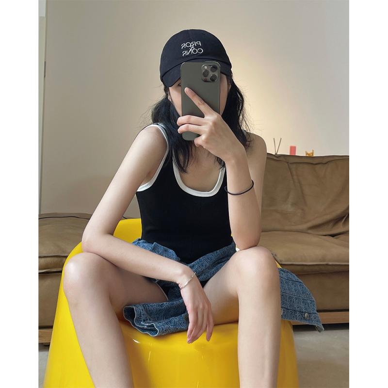 レディース 夏 ワンピース 吊り紐 ショートパンツ 切り替え 熱パンツ 背心 連体ズボン コットン混紡 綿素材 高腰 ワイドシルエット 三分丈 微弾性 グレー ブラック 接触冷感 軽量 吸湿速乾 伸縮性 日韓カジュアル 普段使い アウトドア 通勤対応