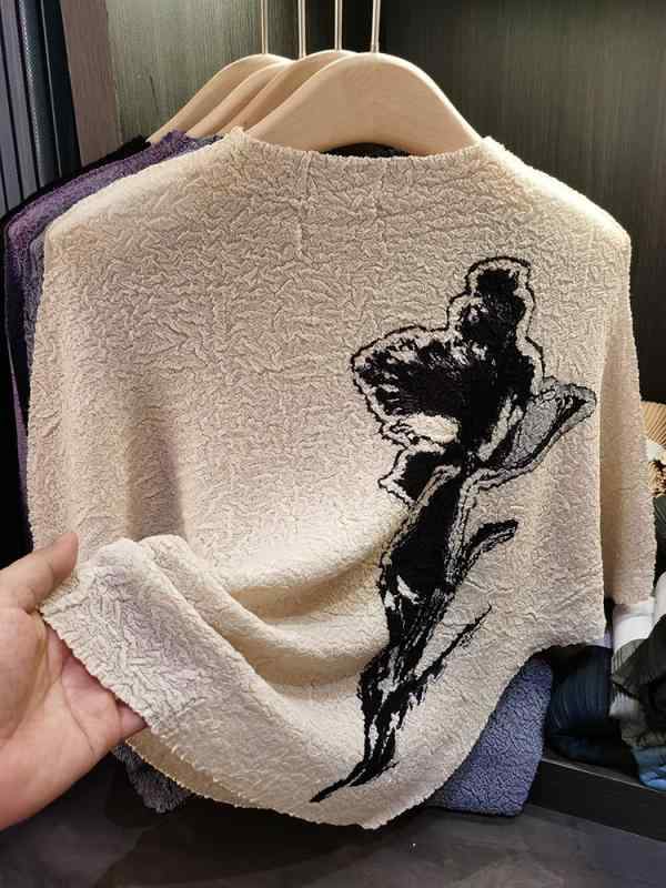 Tシャツ 女性用 春夏 丸首 プリント ゆったり プリーツ 半袖 トップス 通勤 普段使い 気質 ポリエステル 接触冷感 吸湿速乾 グレー アイボリー パープル ブラック 軽量 伸縮性