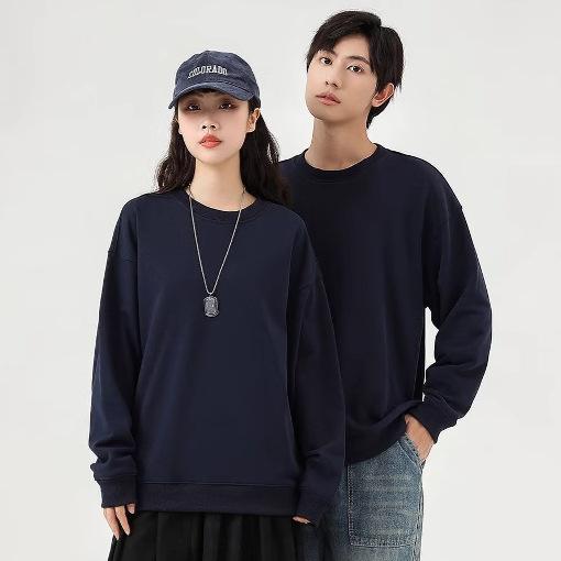 メンズ スウェット トップス オーバーサイズ 長袖 ルーズフィット コットン 複合素材 無性別 ファッション 秋冬 春秋 適応 ゆったり デザイン ステッチ ポケット 付き 丸首 無帽 厚手 350g 重量 黒 白 杏色 アイスブルー グレー ダークグレ