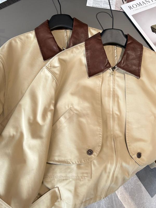 レディース ジャケット コート トップス 長袖 ポリコレッド コットン 切り替え デザイン ルーズフィット 通勤スタイル 気質 カーキ 秋冬 吸湿速乾 軽量 伸縮性 高級感 普段使い 秋 ウィンター アウトドア