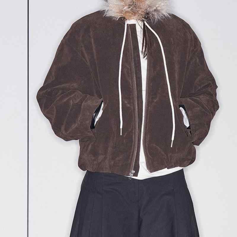 レディース 秋冬 上衣 厚地の外套 取りはらい能力のある 獣の皮風 ボンネット 付き添い人 ルーズフィット スエードクロス調 ポリエステル 原材料 吸湿速乾 綿織物混 うつり変わり ひな型 長袖 並み並み丈 ジップアップ 心地好い 表現スタイル 普段使い走り 深赤銅色 赤銅色系