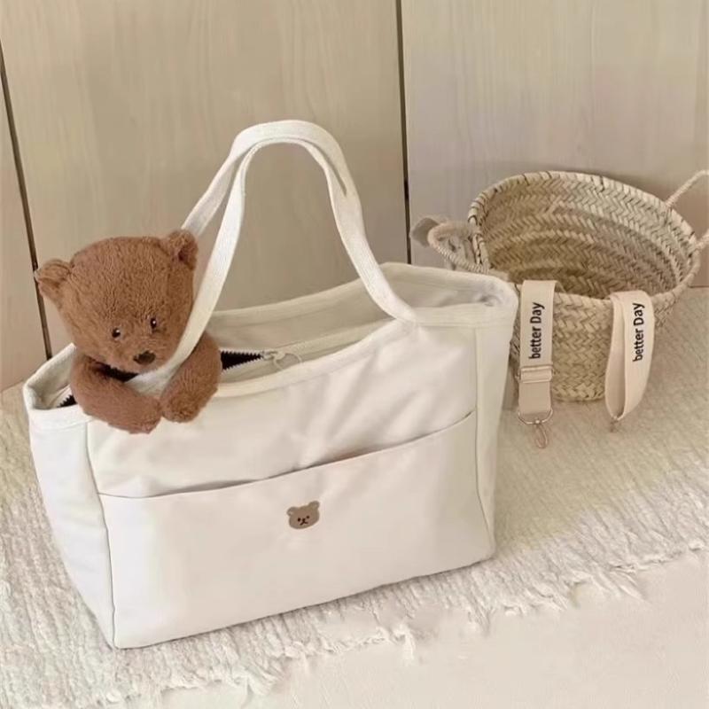 ママバッグ 手提 斜めがけ トート 軽量 帆布 母子 収納 拡張 刺繍 動物柄 かわいい ベビー 外出 普段使い 冬 ウィンター
