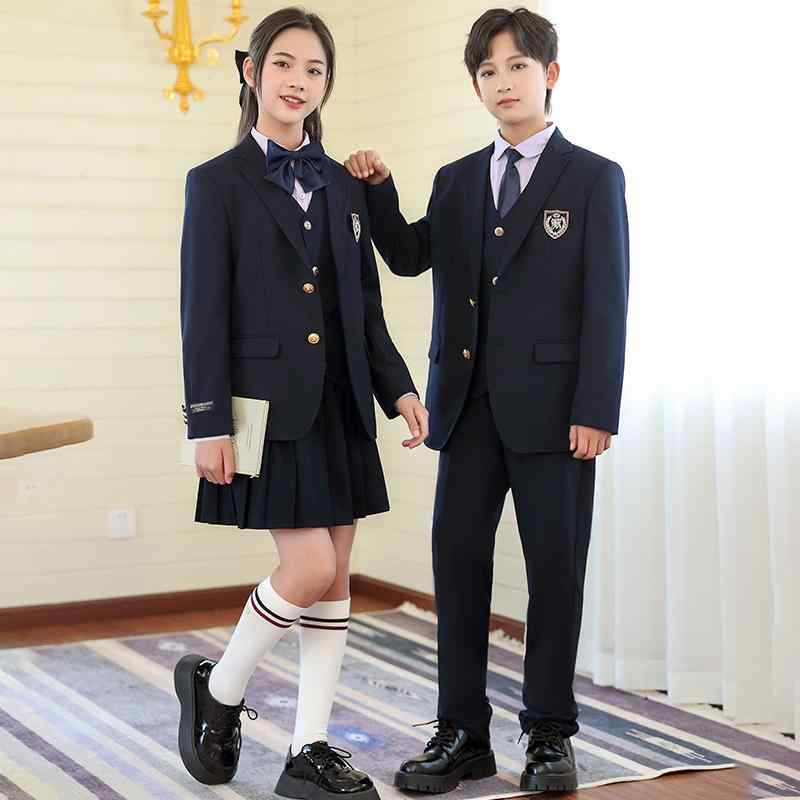 キッズ 男女兼用 翰林院風 西服 書き割り 背広 上衣 ズボン タイ 記章 綿 原料品 日月 季節 監督服 礼服 位置付け服 英倫表現スタイル シングル前胸部 平服 ユニフォーム 小わっぱ服 セットアップ 軽さ 好いたらしい 綿織物 入り合わせる 米国海軍 色合い 紫