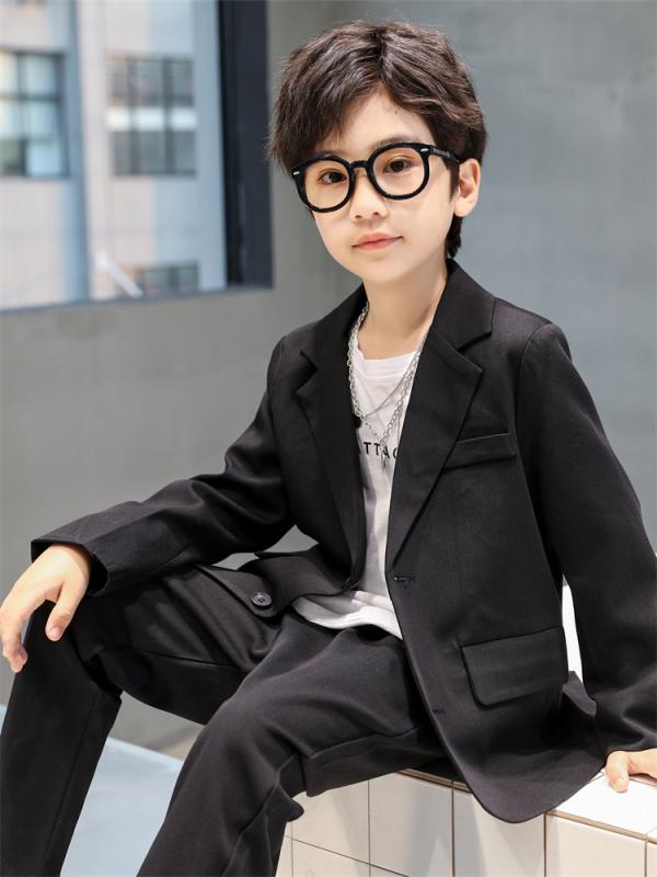 御坊っちゃん 西装 仕掛ける 赤ちゃん 礼服 長袖 長ズボン 黒 薄墨色 純色 翰林院風 春夏 秋冬 化繊混紡 ポリエステル 混紡 出どころ 決まり切った奥ふかさ 単排名取り草 潮表現スタイル セットアップ フォーマル 掻きならす会 でき事 普段使い走り 生いそだつ用 中大児 8歳以上 120糎 13
