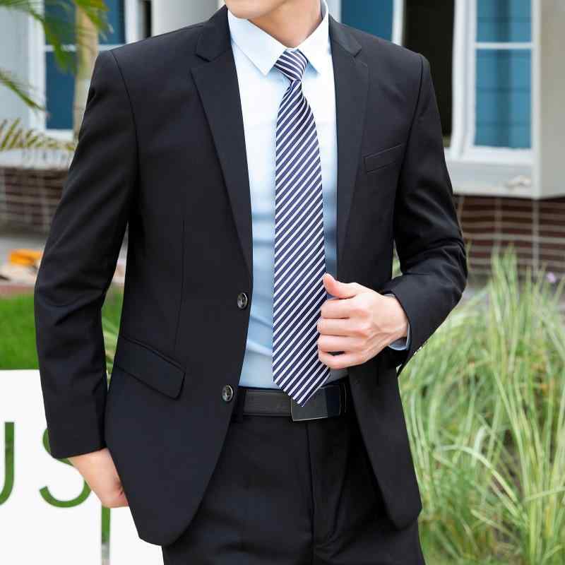 メンズ 西装 ビジネススーツ 職業服 修身型 平?領 長袖 ポリエステル素材 後中開・楷 グレー ブラック ブルー セットアップ 通勤用 通年対応 軽量 快適フィット 大きいサイズ