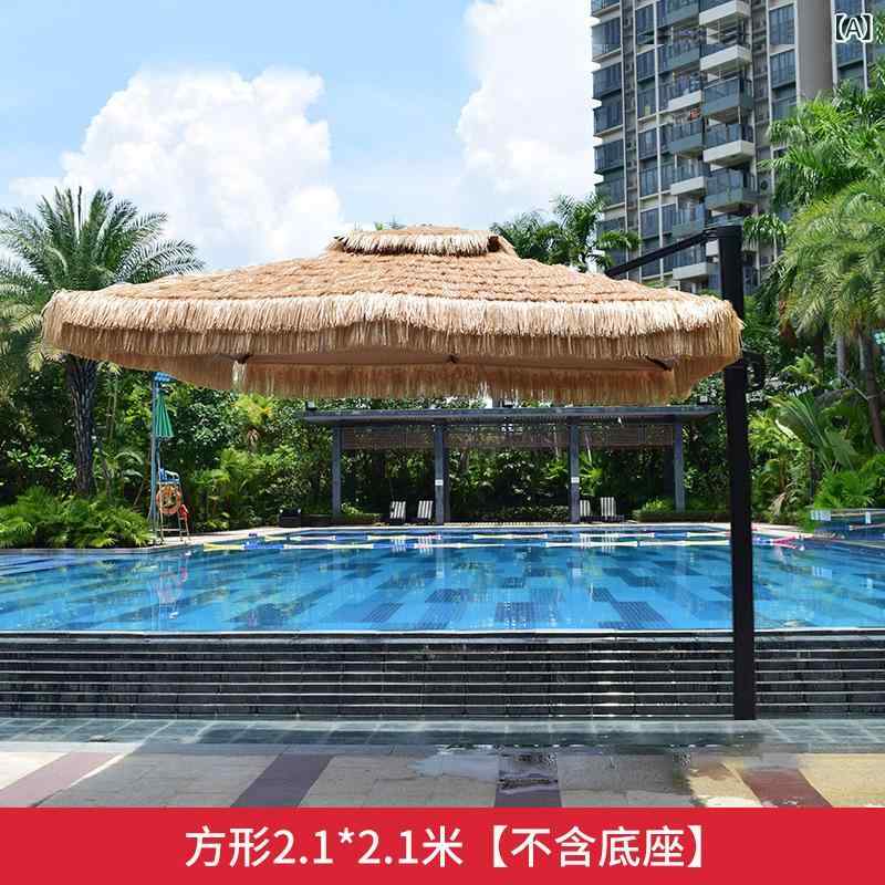 庭院 傘 茅草風 方形 長柄 遮陽 防紫外線 軽銀骨 運動場 庭園 室外用 商用 耐久性 手動開閉 成年者向け 民宿 園芸 ひと休み村 見晴らし地 古典派音楽 表現スタイル 伸縮 役立つこと