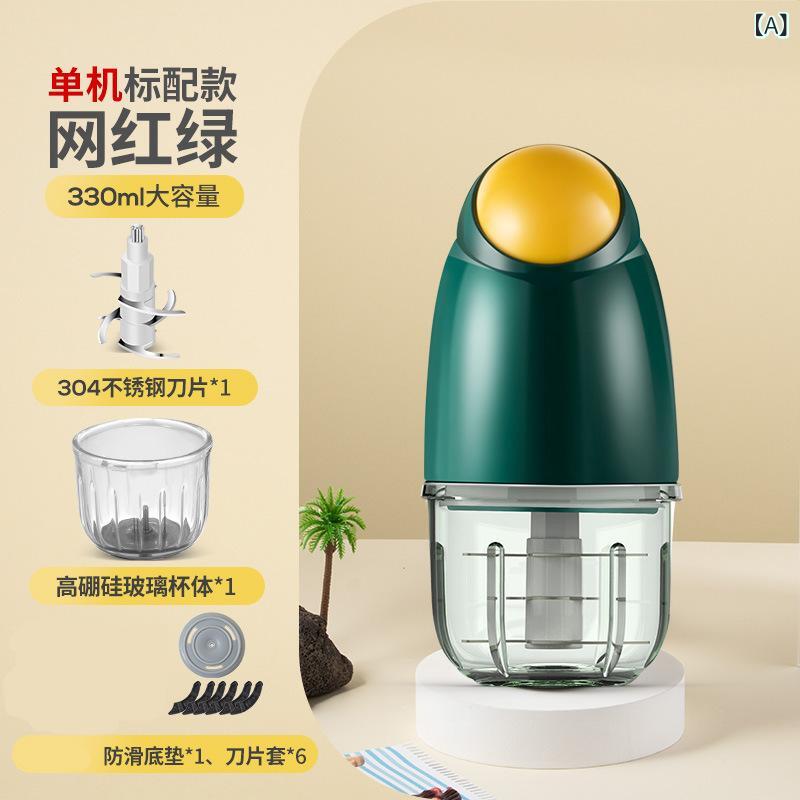 製氷器 かき氷機 アイスクリーム 家用 小型 電動 300W 高速回転 330ml 容量 緑色 軽量 コンパクト デザート スムージー 夏用 冷たいドリンク 家庭用 業務用 簡単操作 安全設計