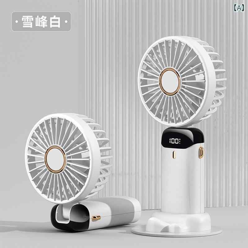 手持ち扇風機 折りたたみ 充電式 USB ミニ ポータブル 5枚羽根 5段階風速 低騒音 36dB以下 屋外用 雪峰白 桜花ピンク 深海ブルー 紫ローラン 暗夜グリーン 軽量 コンパクト 夏用 香薫対応｜LiLishop6