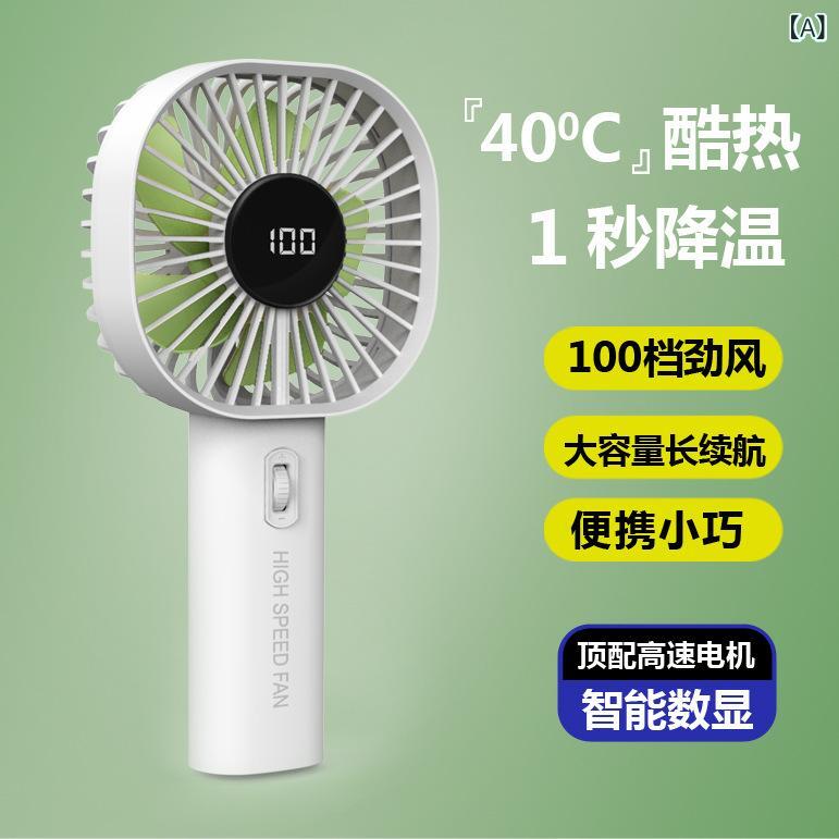 ハンディファン 手持ち式 USB充電 強力 高速風量 静音 回転 コンパクト ポータブル 学生 旅行 出張 事務 川白色 桜花ピンク グレー ABS素材 1800mAh バッテリー 多機能 軽量 持ち運び 夏 屋外 室内 クーリング ポケットサイズ