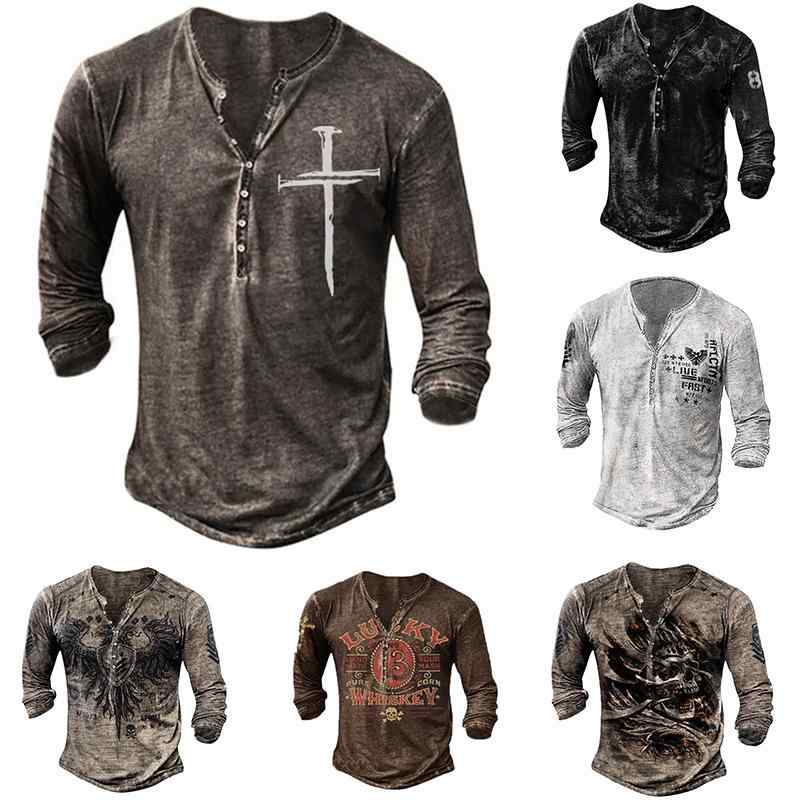 メンズ Tシャツ 長袖 無領 修身型 コットン プリント 純色 春秋 青年向け ビッグサイズ 普通厚 セットインスリーブ 環境テーマ ファッション 都市スタイル 18-35歳 オリジナルデザイン 現行在庫 成人男性用 カジュアル 普段使い 軽量 伸縮性