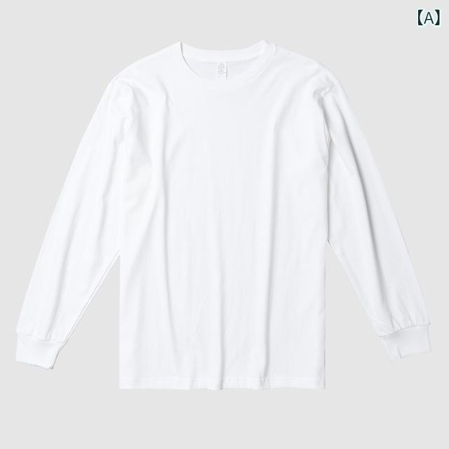 長袖 Tシャツ メンズ レディース ゆったり 丸首 無地 インナー トップス 綿100 精梳棉 厚手 吸湿速乾 透気性 長袖 ロブ 袖口 無縫 ゆったりシルエット 秋冬 春 日常 ゆったり キャンパス スタイル 白色 赤 紫 灰 黒 ピンク ネイビー ブ