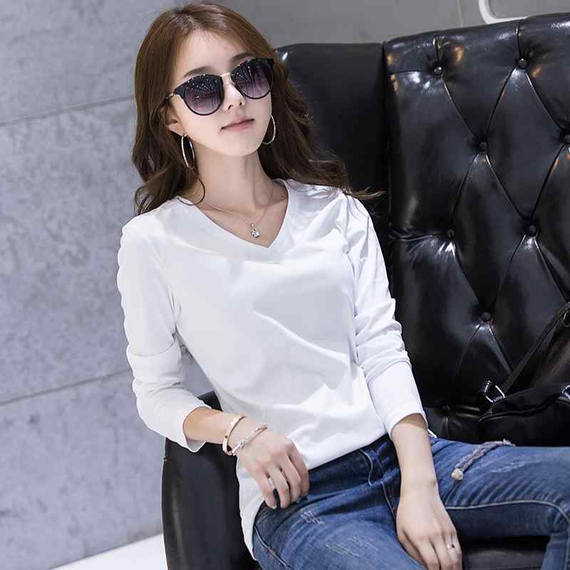 Tシャツ レディース 長袖 春夏 Vネック トップス インナー 修身 純綿 コットン 無地 セットイン ブラック ホワイト グレー ブルー グリーン ピンク オレンジ 赤 日常使い 軽量 通勤 カジュアル 日韓スタイル 柔らかい肌触り 吸湿性 伸縮性 4,365円