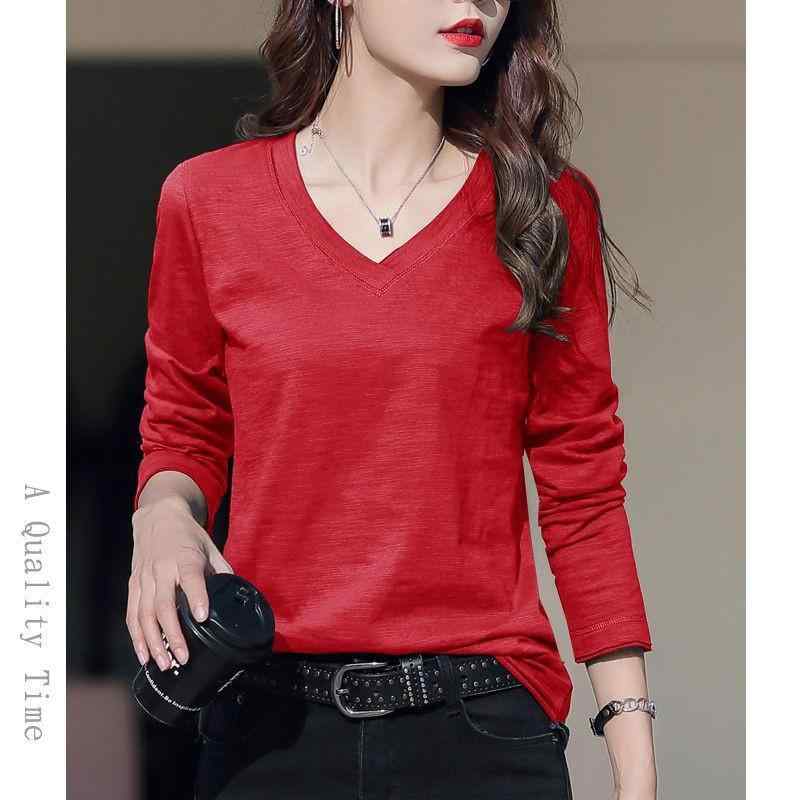 レディース 長袖 Tシャツ トップス インナー シャツ 秋冬 女性用 ゆるシルエット Vネック コットン 竹節柄 無地 セットイン袖 プルオーバー スタイル 日系カジュアル シンプル 吸湿速乾 軽量 伸縮性 通勤 普段使い 部屋着 白 ベージュ ラベンダ