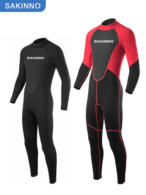 メンズ ウェットスーツ 潜水服 長袖 速乾 防晒 サーフィン 2mm 厚 保暖 赤 黒 成人用 スイム ダイビング 水中スポーツ 軽量 伸縮性 ニードル 夏 冬 通年 切り替えデザイン 赤いカラーバリエーション 黒基調 フィット感 アクティブシーン 防水