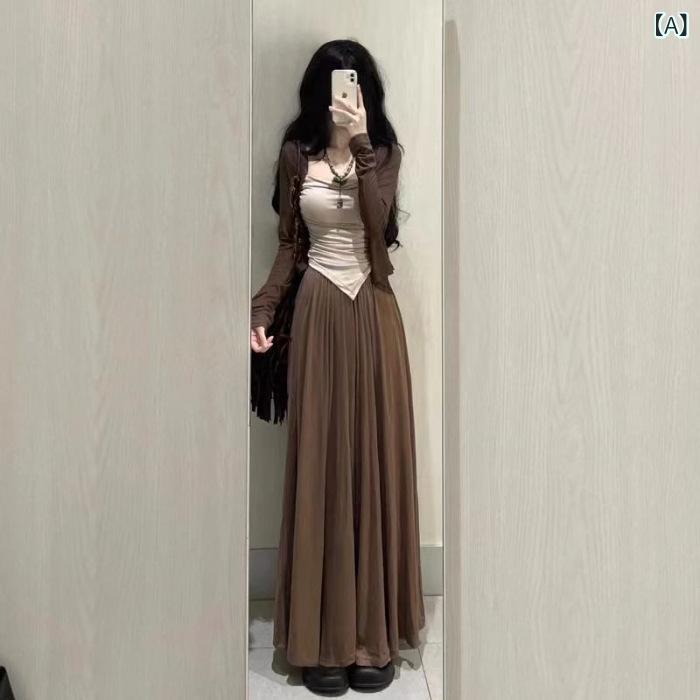 レディース 長袖 開衫 外套 吊帯 背心 ワイドレッグ パンツ 3点セット 夏 防晒 純色 御姐風 私服 名媛 スタイル ポリエステル 素材 免? 処理 長袖 タイプ ゆったり シルエット 通勤 普段使い 軽量 快適