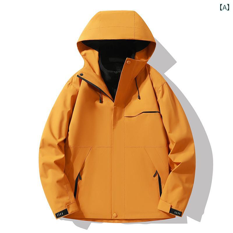 男女兼用 フリース内胆 防水 保暖 フーディ 登山 ジャケット 3in1 着脱式 切り替え デザイン ?? 素材 軽量 通気性 秋冬 アウトドア ハイキング キャンプ スキー トレッキング ユニセックス ワイドシルエット ブラック グリーン カーキ イエ