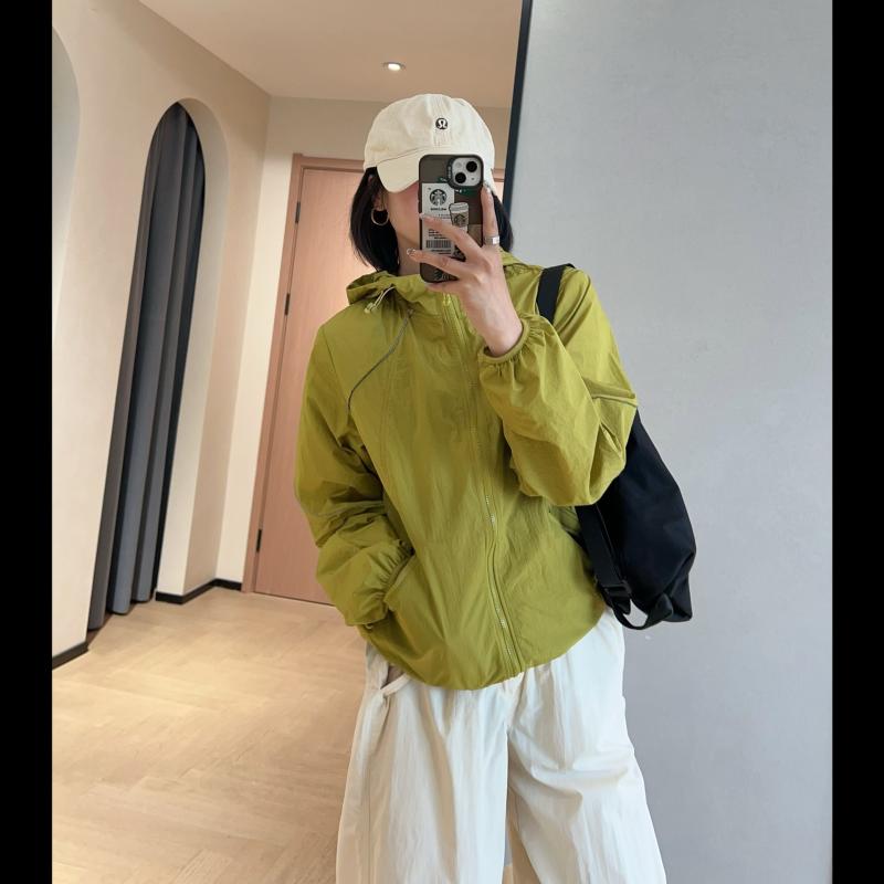 レディース 防風 ジャケット 防晒 服 軽量 薄手 UPF50 ゆったり スリム フード 付き 長袖 ジッパー 切り替え デザイン ナイロン 素材 純色 ミドル 丈 春夏 秋梨黄 青石灰 軽盈紫 日韓 カジュアル スタイル 通勤 普段使い アウトドア 対｜LiLishop6