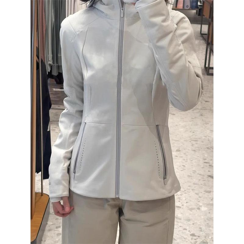 レディース 登山ジャケット 修身 収腰 長袖 POLO領 春夏 接触冷感 アウトドア 軽量 伸縮性 吸湿速乾 純色 ホワイト ブラック 女性用 私服 通勤 普段使い 高級感 御姐風