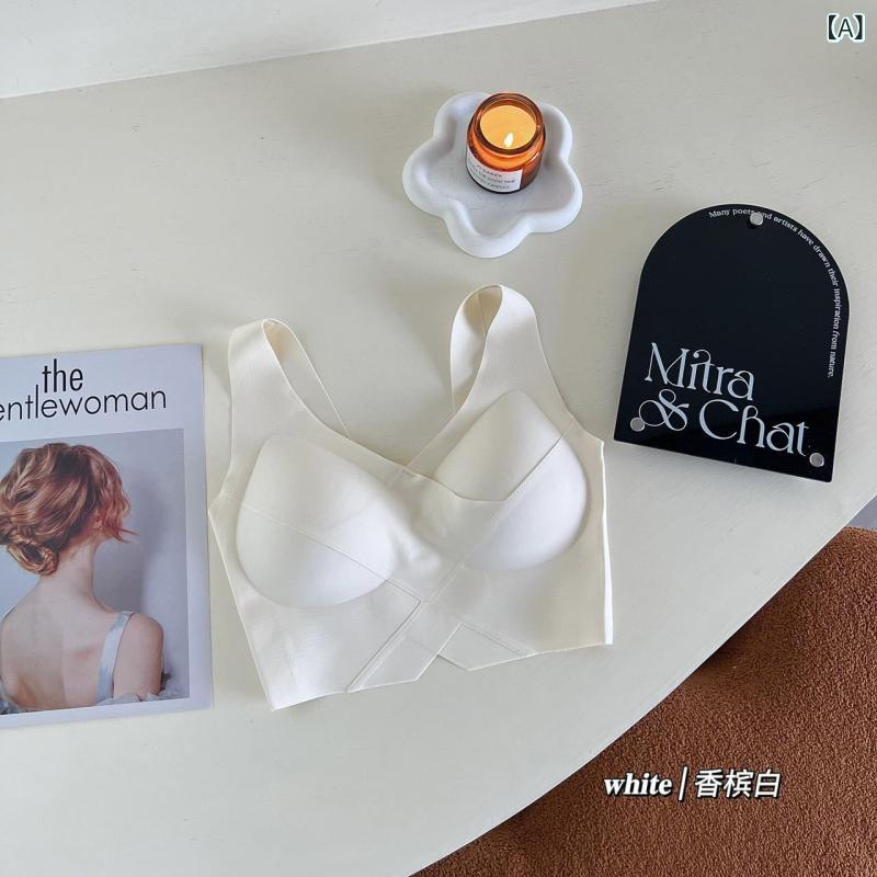 ブラ 女性用 中長丈 タンクトップ型 無鋼ブラ 固定カップ レース メッシュ バック 無痕 ワイヤレス ガーター効果 快適 ナイロン素材 全カップ 中厚み 固定肩ストラップ バックレス 香?白 高級ブラック グレー モカ ピンクベージュ 赤 伸縮性 通勤