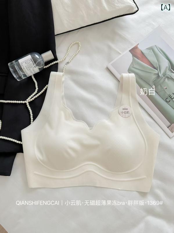 ブラ無線ブラジャー 女性用 接触冷感 綿混 無痕 透気 美背 固定肩帯 薄カップ 全罩杯 背心式 白色 ブラック ベージュ ピンク系 グリーン かわいい 軽量 通勤 普段使い 伸縮性 吸湿速乾 高級感 ビッグシルエット Vネック