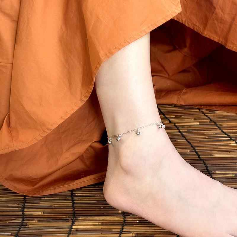 レディース アンクレット 純銀 S925 光面 鈴付き 脚鎖 シンプル 女性用 夏 ギフト 細身 軽量 銀製 アクセサリー かわいい 普段使い チェーン 装飾品 シルバー 足首用 ジュエリー 細やか 輝き 日常 コーディネート