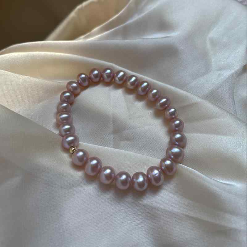 淡水パール 手? 女性用 淡紫色 粉紫色 白色 6mm 7mm フレッシュウォーター パール アクセサリー シンプル デザイン 925銀 18kゴールド メッキ 弾力性 バロック スタイル かわいい ジュエリー 日常使い 軽量 アクセント ピンク系 アイ