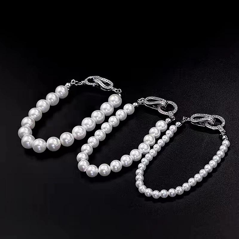 ハンドメイド 女性用 天然貝殻 真珠 ブレスレット 軽量 シンプル 幾何学 デザイン 秋冬 通勤 普段使い アクセサリー シルバー アクセント かわいい ギフト ラッキーアイテム 接触冷感 再生繊維 ミックスカラー