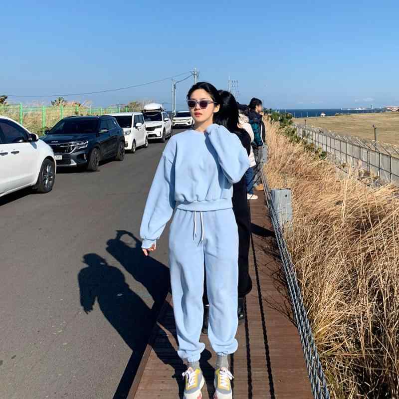 レディース 秋冬 セットアップ ワイドパンツ フーディ 綿 長袖 長ズボン ポケット ゆったり 快適 軽量 吸湿速乾 スカイブルー オレンジ ピンク ライトグリーン 普段使い スポーツ ストリート ファッション