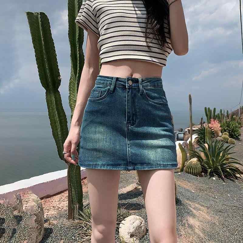 スカート 女性用 コットン デニム ミニ ハイウエスト Aライン 包み込み 半身スカート 春夏 春物 微弾性 軽量 伸縮性 吸湿速乾 復古加工 洗いざらし風 かわいい 甘め 学院風 キャンパススタイル フレッシュ ピュア デイリー 普段使い 街着 爽やか 4,442円
