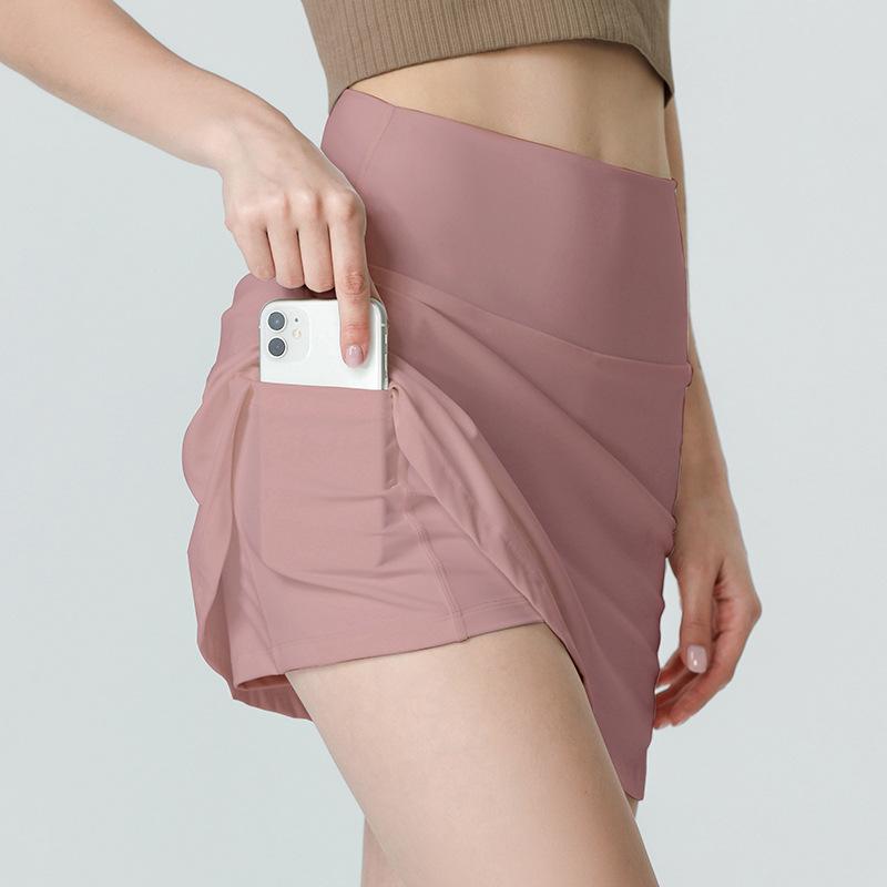 女性用 スポーツ スカートパンツ ハイウエスト ポケット付き ニット混紡 ニロン ストレッチ 透気性 防走光 ランニング ジョギング ヨガ フィットネス テニス ダンス ブラック ホワイト ピンク グリーン ライトブルー グレー 通勤 普段使い アウトド(x3)