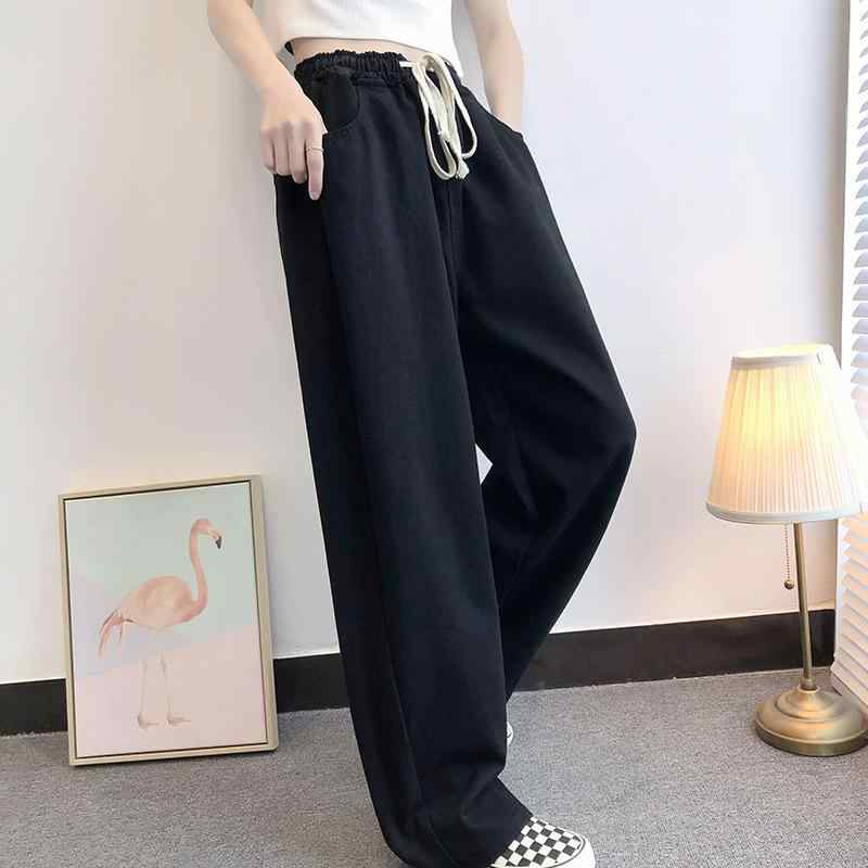 レディース デニムパンツ 女性用 夏用 直筒 牛仔 綿混 薄手 素材 ポリエステル 高腰 伸縮性 なし 口袋 デザイン 黒 色 藍 色 ゆったり シルエット 脚 細見え ロング 丈 シンプル スタイル 日韓 ファッション 快適 履き心地 普段使い 通勤