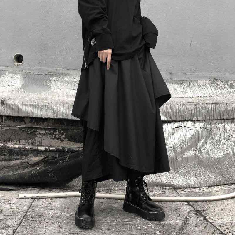 レディース ワイドパンツ スカートパンツ 九分丈 高腰 ブラック 雪?素材 ポリエステル 微弾性 免?加工 春夏 日系 復古 かわいい ゆったりシルエット 普段使い 軽量 通勤