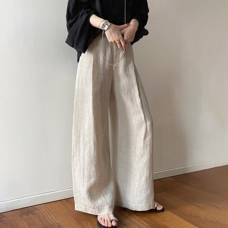 広々としたズボン下 レディース 生まれながら麻 当たること冷感 薄っぺら 通気性 軽さ ゆったり ご機嫌酉の方角 引っ切り無い ロング 衣嚢付き添い人 普段使い走り 心地好い 御姐風 春夏 象牙色 赤銅色 黒いこと 伸ばすこと 吸湿速乾 うつり変わりひな型 生まれ変わり衣料繊維 デイリー 成人女性