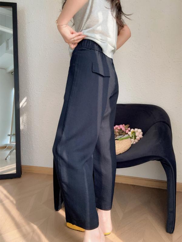 レディース 九分パンツ ハーレムパンツ コーンパンツ ペイズリー柄 肉感カバー ワイドシルエット ルーズフィット 松腰 ストレッチ 薄手 接触冷感 粘膠繊維 再生繊維 切り替えデザイン 日韓カジュアル 夏用 普段使い 軽量 吸湿速乾 通勤対応 ホワイト